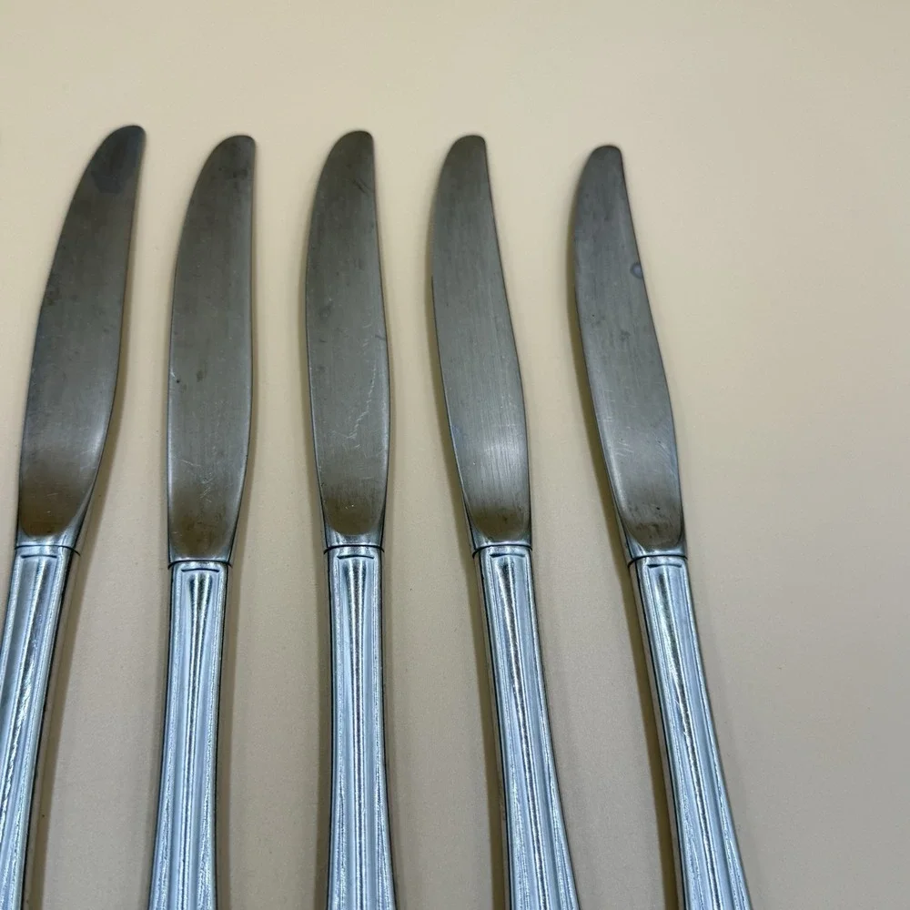 Oneida Bancroft Dinner Knives Lot Of 8 Replacement Vintage USA Stainless Steel